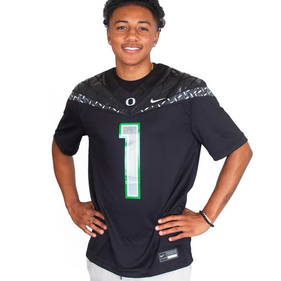 Nike Oregon ducks Football Jersey Black Game Day Tonal Wings & Chrome Diamond #1 - Picture 1 of 16